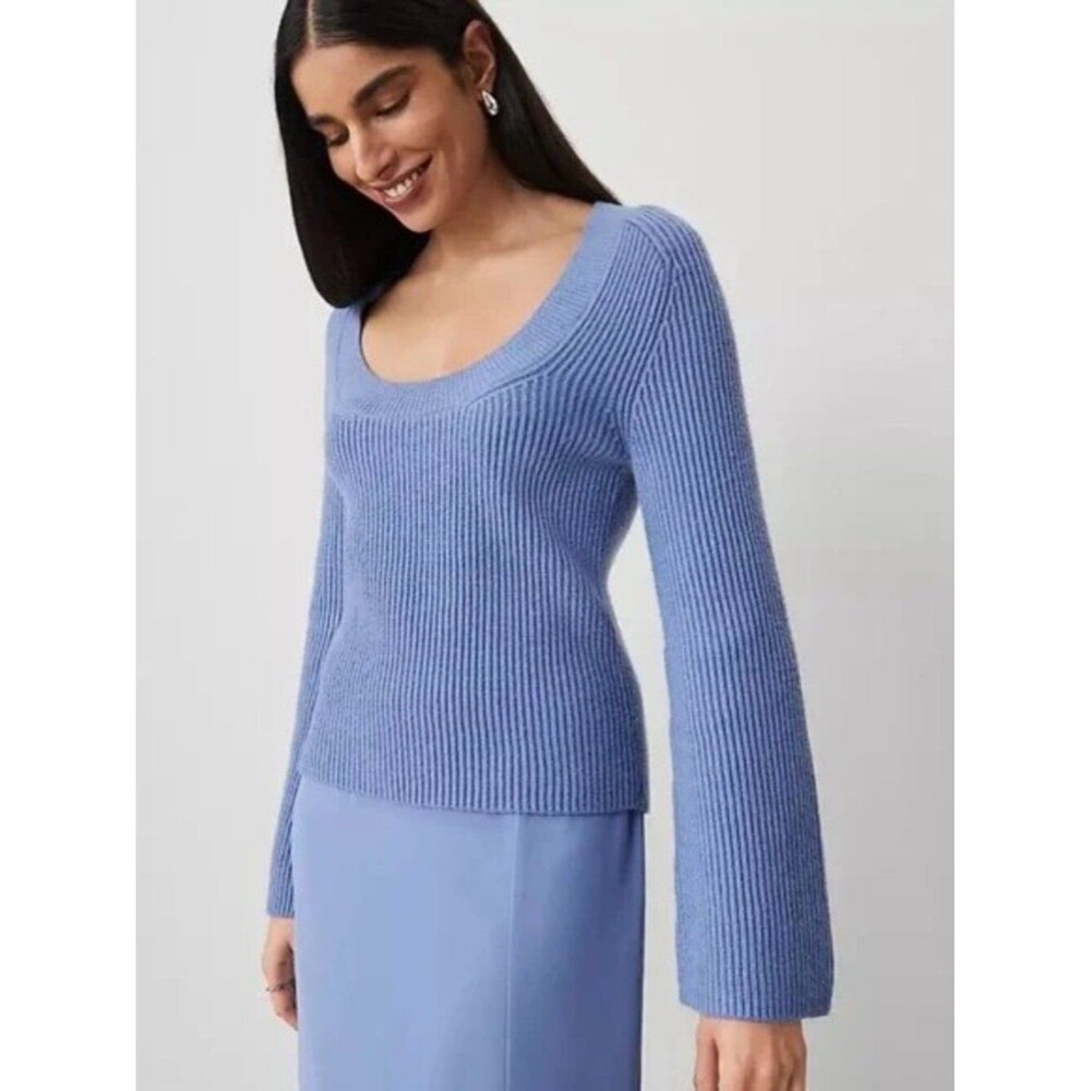 Ann Taylor Ribbed Scoop Neck Sweater S NWT